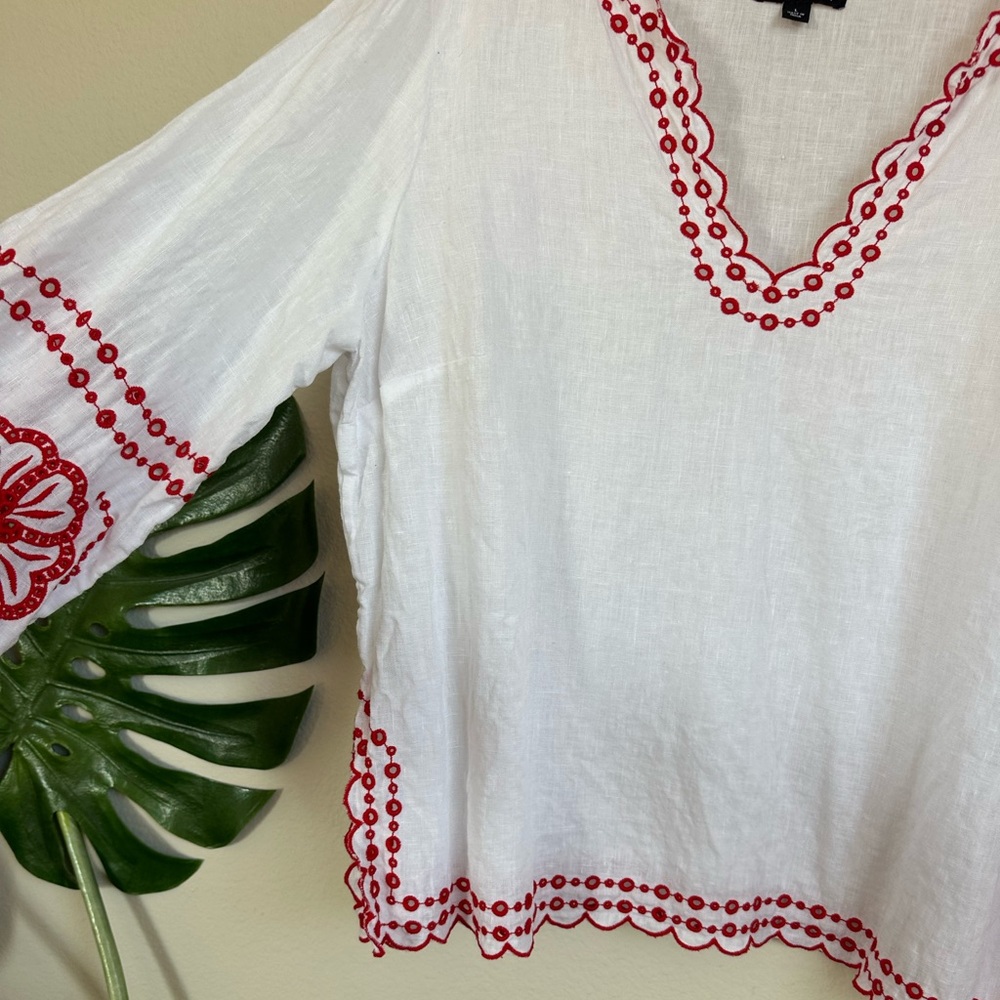 J. Crew Bungalow Embroidered Linen Top - Picture 8 of 13